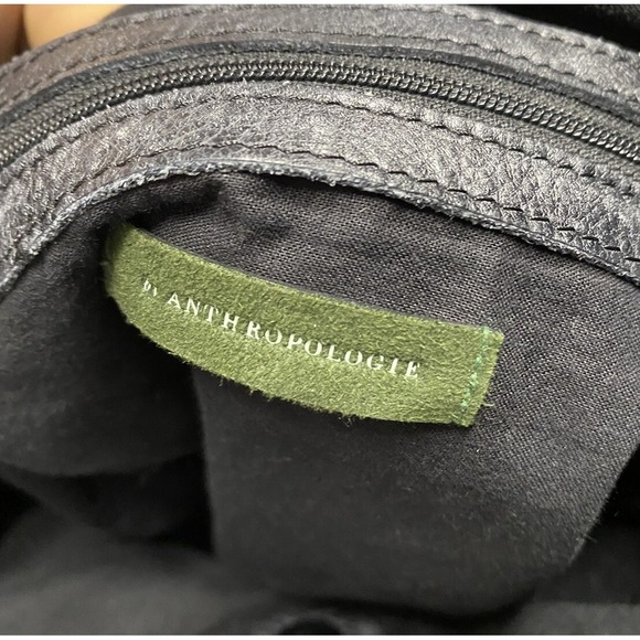 Anthropologie‎ Illona Tote Black Leather Lattice Shoulder Bag Large Read - Picture 13 of 13